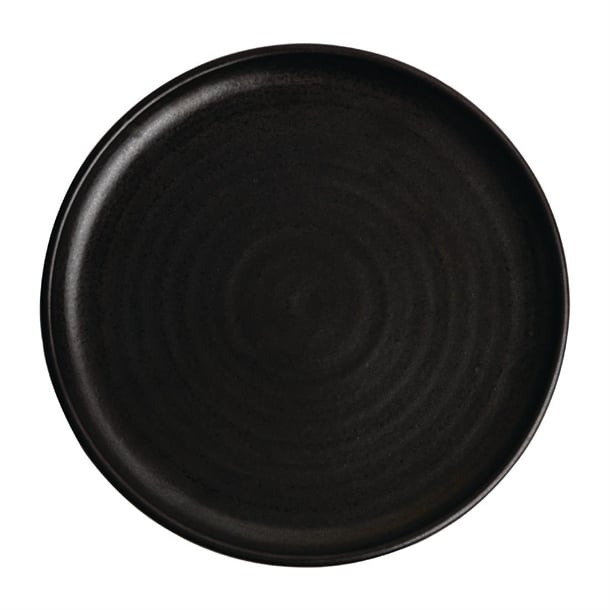 Assiettes plates noir mat Olympia Canvas 26,5 cm (Lot de 6)