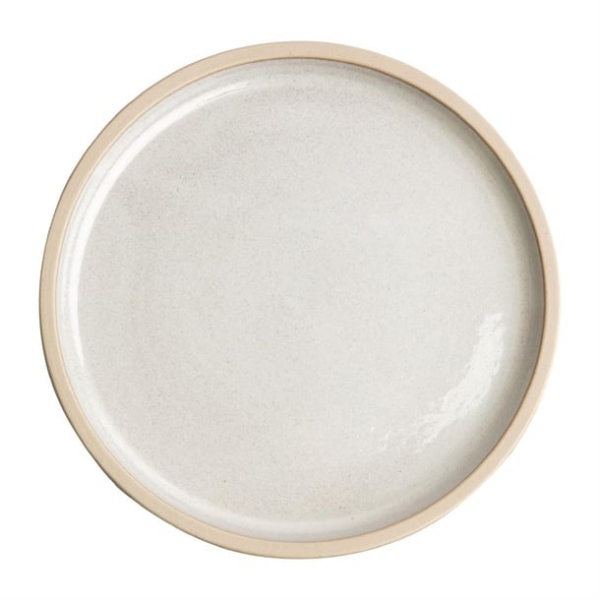 Assiettes plates bord droit blanc Murano Olympia Canvas 25 cm (Lot de 6)