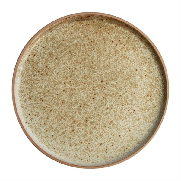Assiettes plates bord droit beige moucheté Olympia Canvas 25 cm (Lot de 6)