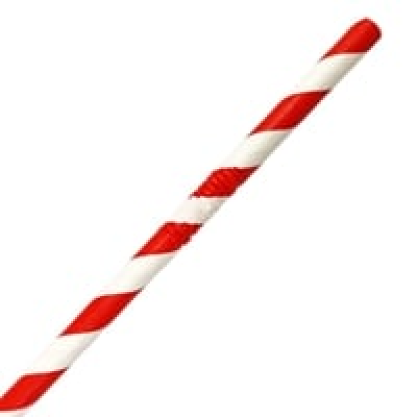 Pailles en papier flexibles compostables Fiesta Compostable rayures rouges (lot de 250)