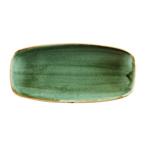 Assiettes oblongues Churchill Stonecast No.4 Samphire Green 269 x 127mm (Lot de 12)