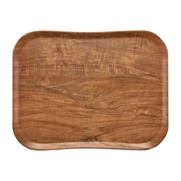 Plateau polyester Century aspect naturel bois Cambro olivier clair 360 x 460mm