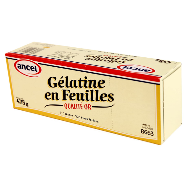 Feuilles de gélatine qualité or 210 bloom