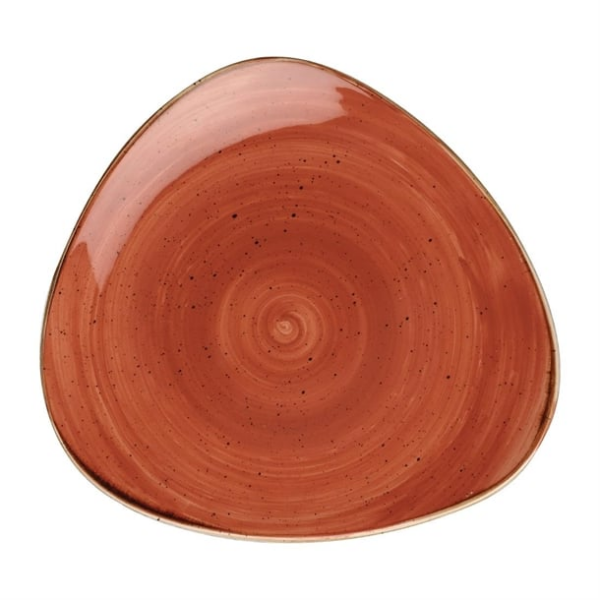Assiettes triangulaires Churchill Stonecast Spiced Orange Lotus 229mm (Lot de 12)