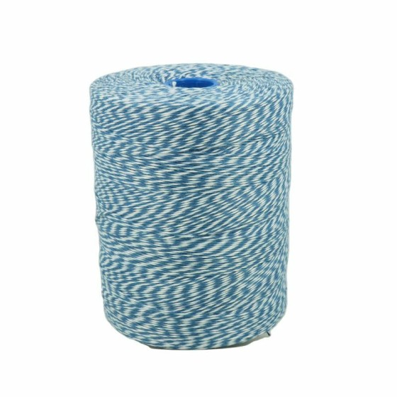 Ficelle alimentaire plastique bleu et blanc chiné calibre 3,5/2 1750 m - à l'unité