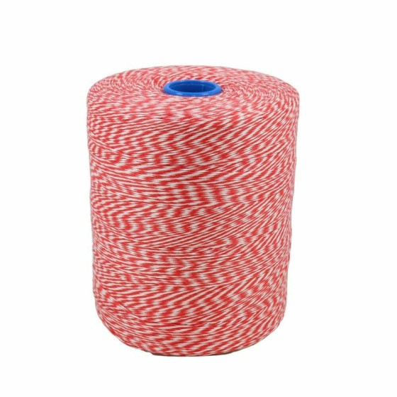 Ficelle alimentaire plastique rouge et blanc chiné calibre 2,5/1 2500 m - à l'unité