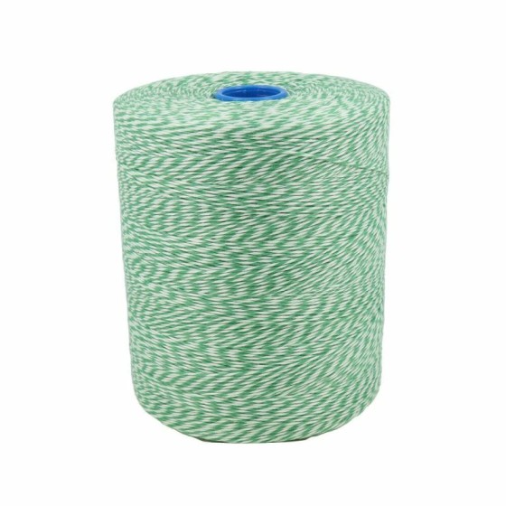 Ficelle alimentaire plastique vert et blanc chiné calibre 2,5/1 2500 m - à l'unité