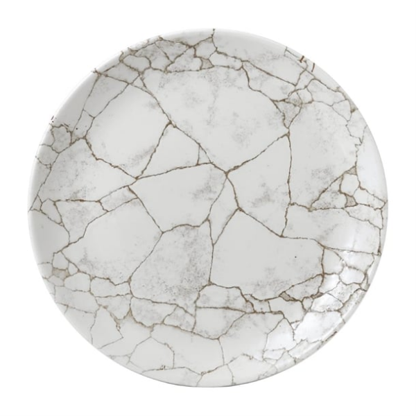 Assiettes rondes Studio Prints Kintsugi Agate Grey 288mm (Lot de 12)