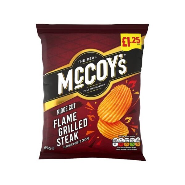 McCoys Flame Grilled Steak 65g £1.25 (20 Pack)