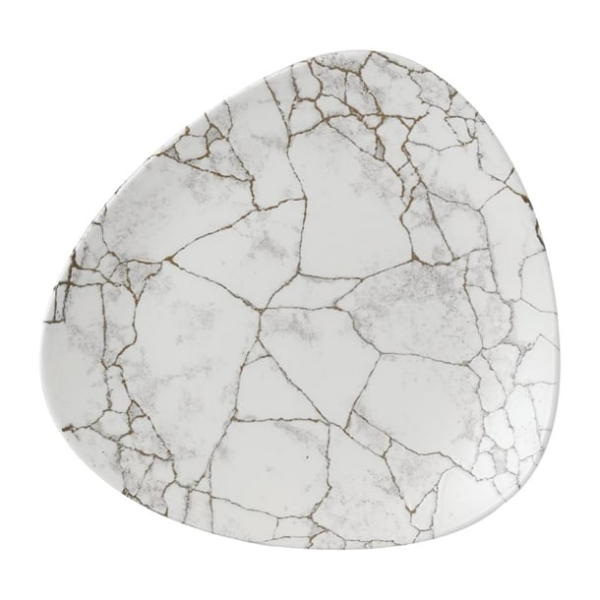 Assiettes triangulaires Churchill Studio Prints Kintsugi Agate Grey Lotus 254mm (Lot de 12)