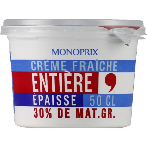 Crème fraîche entière épaisse 30% MG