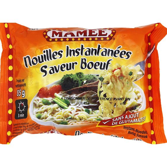 Oriental noodles, nouilles orientales assaisonnée à l'arôme de boeuf