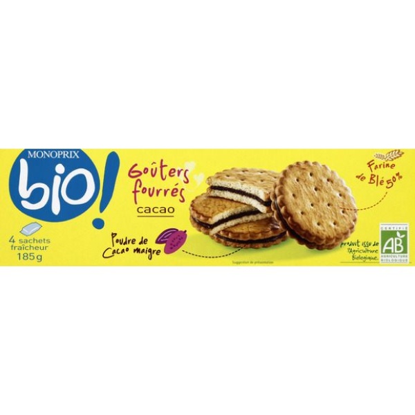 Goûters fourrés au cacao bio