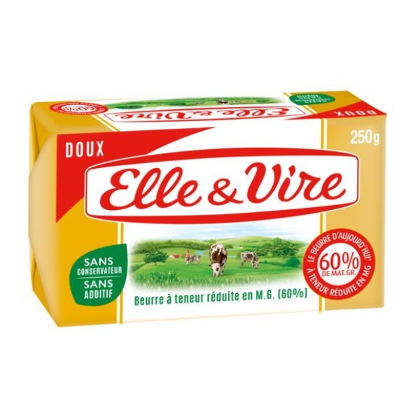 Beurre doux, gastronomique 60% mg