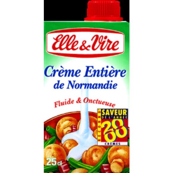 Crème fraîche fluide et entière, stérilisée UHT