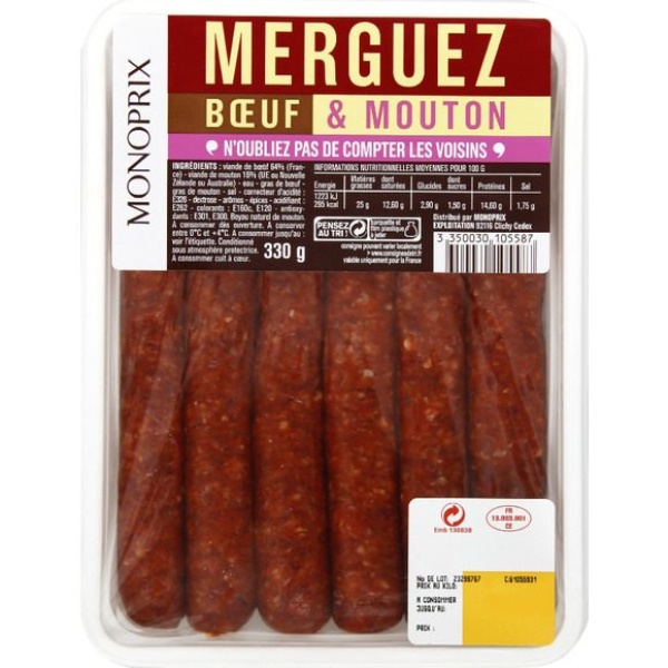 Merguez de boeuf et de mouton