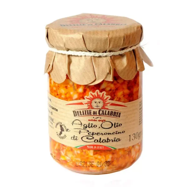 Garlic, Olive Oil and Calabrian Hot Chilli Condiment 130 gr