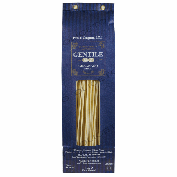 Spaghetti 8 min Pâtes italiennes de blé dur IGP paquet de 500 g - Gentile, Gragnano