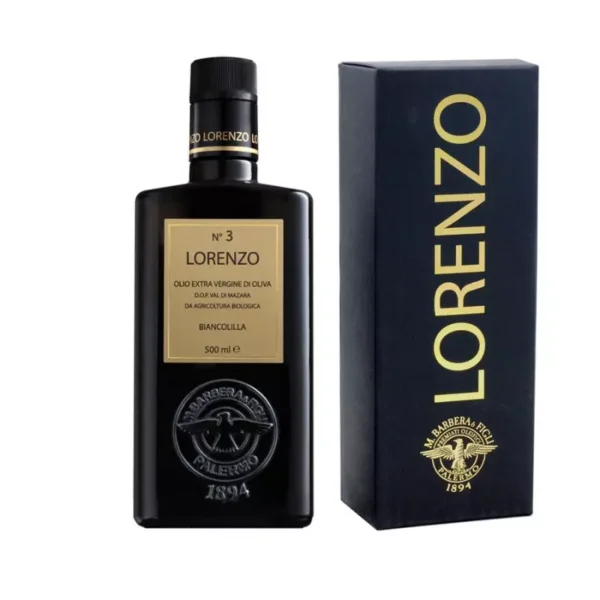Gift Box Organic Extra Virgin Olive Oil Lorenzo N° 3, PDO Val di Mazara 500 ml