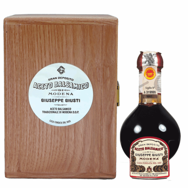 Traditionnel Raffiné min. 12 Jahre 100 ml Vinaigre Balsamique de Modène AOP Giusti en noble Holzbox