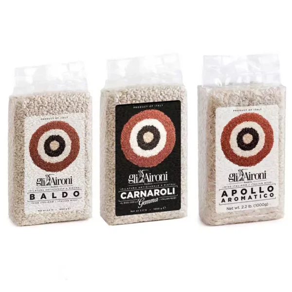 Gli Aironi Rice Trio: Carnaroli with Bud, Baldo, Apollo Aromatic 1 kg x 3