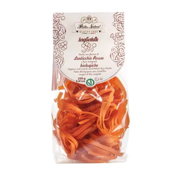 Gluten Free Tagliatelle with Organic Red Lentil Flour 250 gr