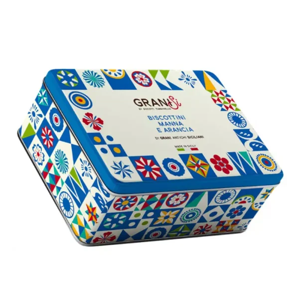 Grani Sì Orange and Manna Biscuits in Tin 270 gr