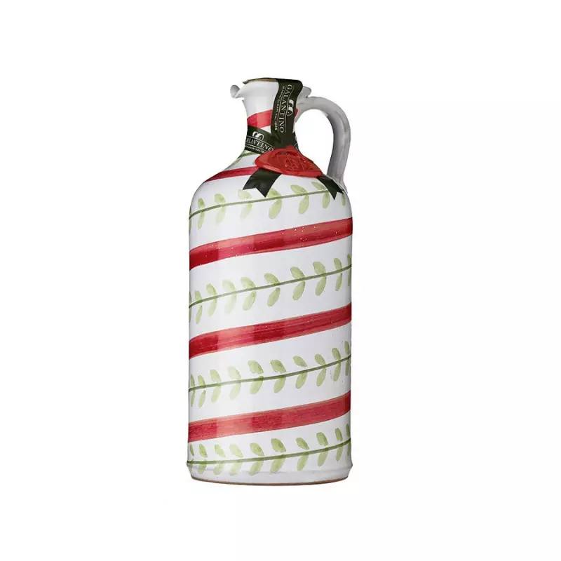 Handmade Ceramic Jar Foglie with Extra Virgin Olive Oil 500 ml