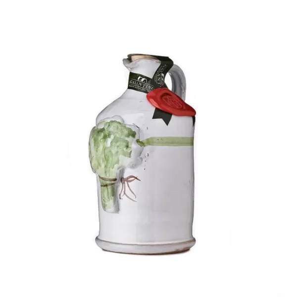 Handmade Ceramic Jar with Extra Virgin Olive Oil and Basil 250 ml