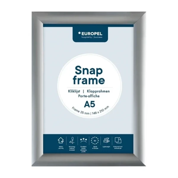 Cadre clipsable en aluminium Europel A5 25mm
