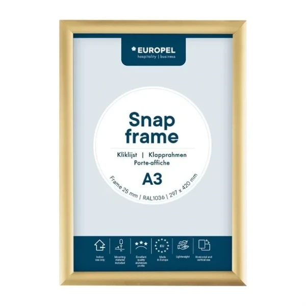 Cadre clipsable Europel A3 25mm doré