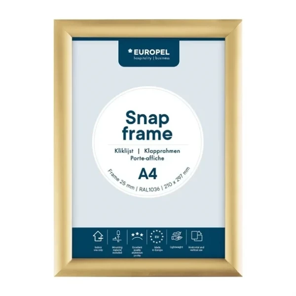 Cadre clipsable Europel A4 25mm doré