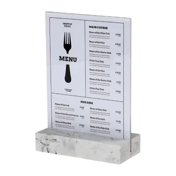 Présentoir de table Europel A5 polystone blanc