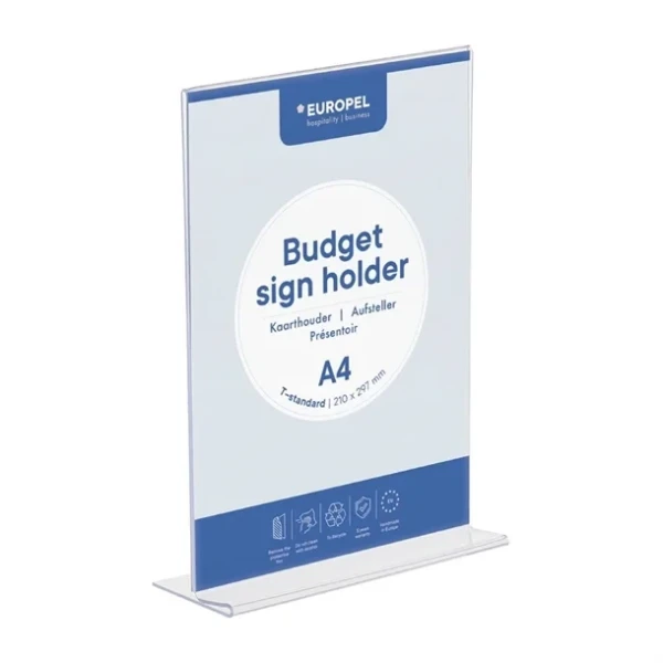 Présentoir de table Europel Budget T-standard A4 transparent