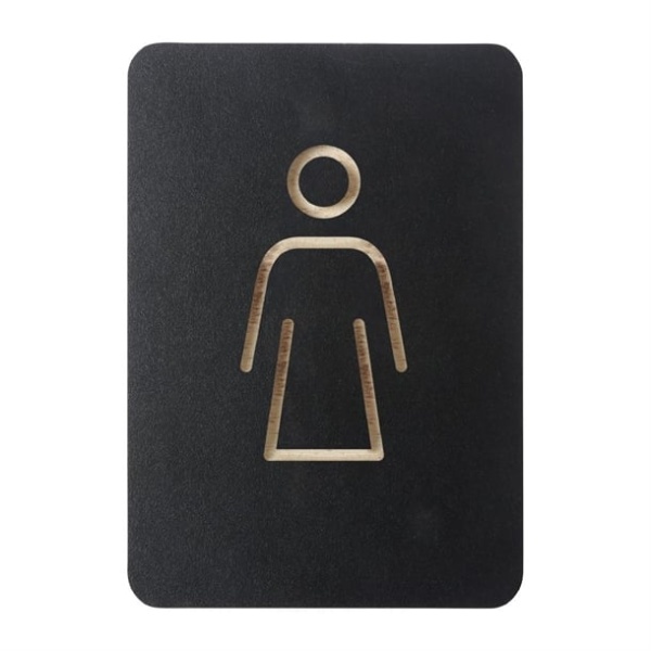 Plaque signalétique noire Europel femme