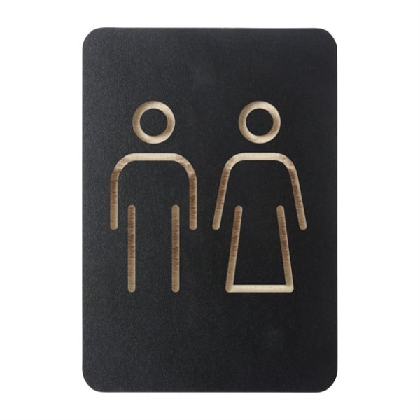 Plaque signalétique noire Europel homme/femme