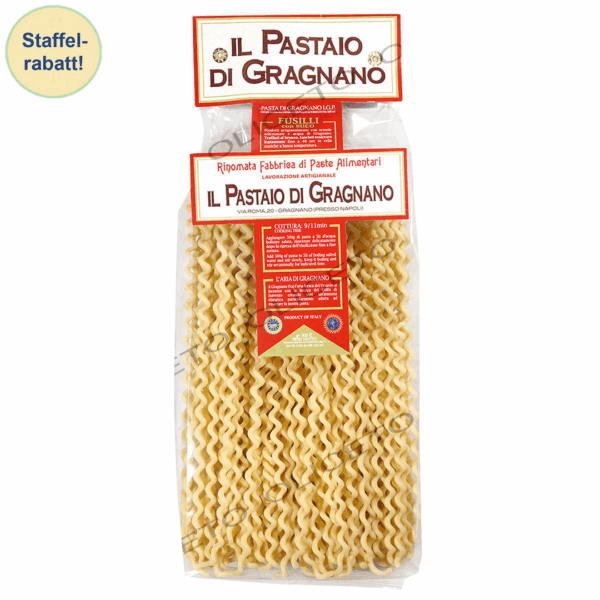 Fusilli con Buco IGP Pâtes de blé dur paquet de 500 g - il Pastaio di Gragnano