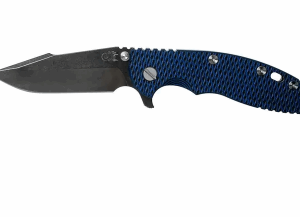 Rick Hinderer XM-18 3.5" Harpoon Spanto Blackwashed S35VN, Blue/Black G10 couteau de poche
