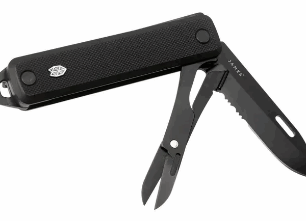 The James Brand Ellis Scissors, Black, Black, couteau de poche G10