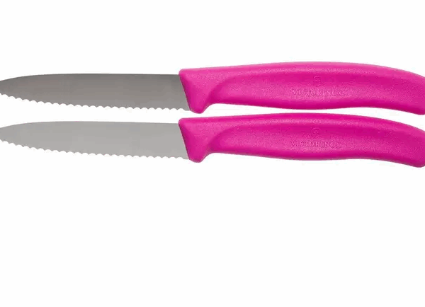 Victorinox SwissClassic serrated vegetable knives pink 8 cm, set van 2, VT6-7636-L115B