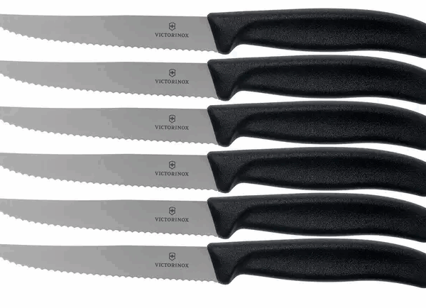 Victorinox SwissClassic 6.7233.6, ensemble de 6 couteaux à steak, noir