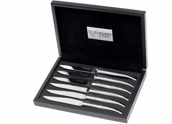 Laguiole en Aubrac set de couteaux à steak 6 pièces inox poli