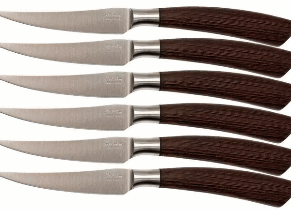 Set de 6 couteaux à steak Saladini 23 cm, wengé