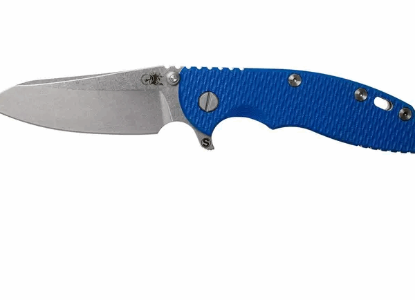 Rick Hinderer XM18 3.5" Skinny Sheepsfoot 20CV, Blue G10 couteau de poche