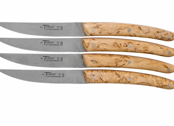 Claude Dozorme Le Thiers set de couteaux à steak 4 pièces bouleau rouge