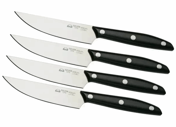 Due Cigni 1896 America 2C1019SET4, ensemble de 4 couteaux à steak, noir