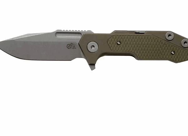 Rick Hinderer Fulltrack Spanto S35VN Working Finish, Battle Bronze, OD Green G10 couteau de poche