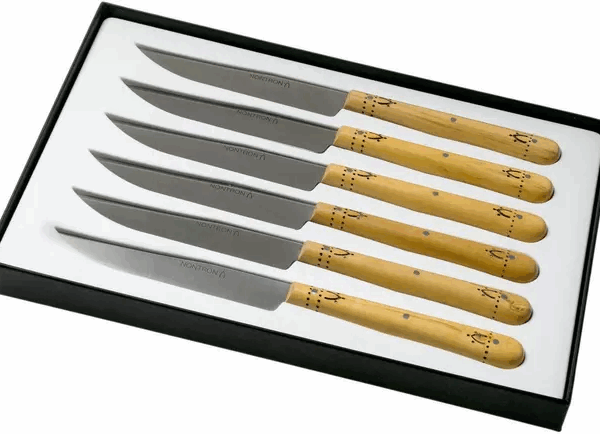 Nontron Ensemble de couteaux à steak Traditionnel 6 pièces bois de buis, T6OFRYBU