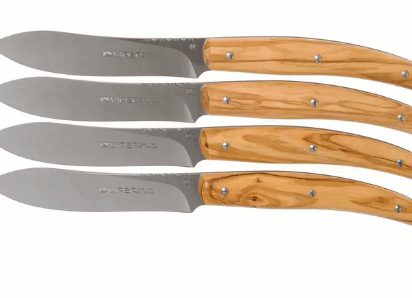 Viper Costata ensemble de couteaux à steak en bois d'olivier 4 pièces, VT7502-04UL