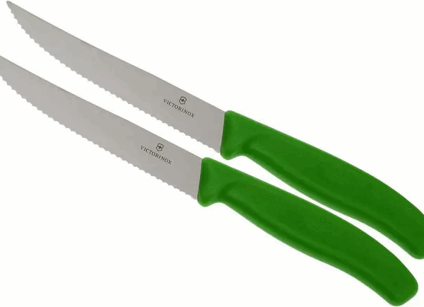 Victorinox Swissclassic couteau à pizza/steak vert, lot de 2, 6.7936.12L4B